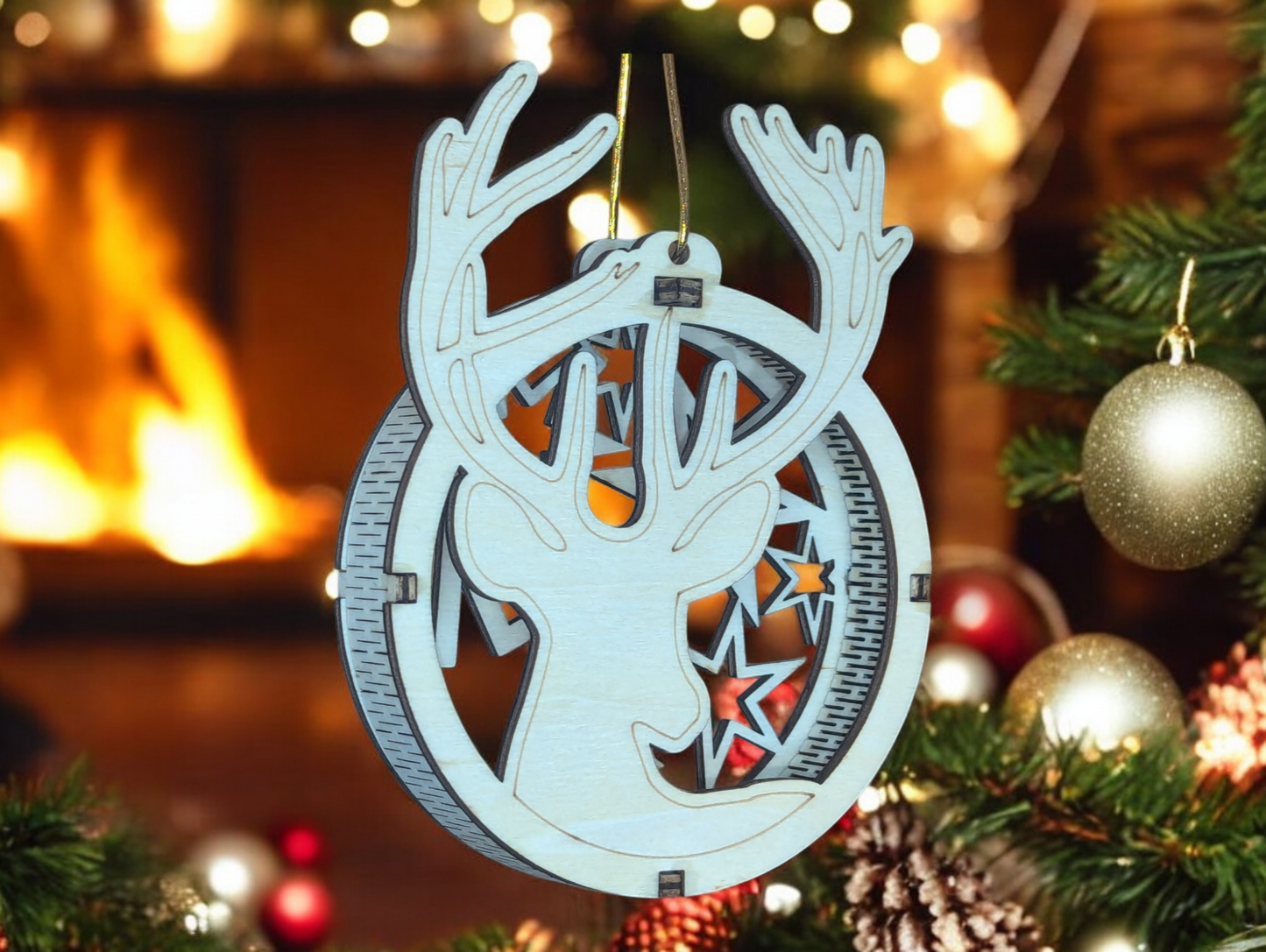 Christmas Ornaments Tree Decoration, 2 Layer 3D Ornaments