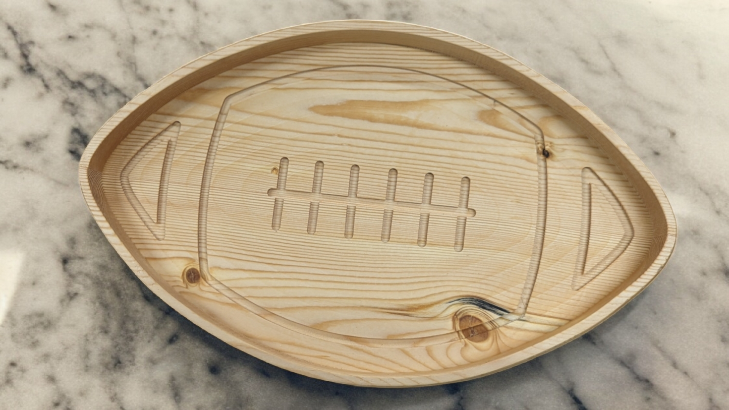 Football shaped serving tray