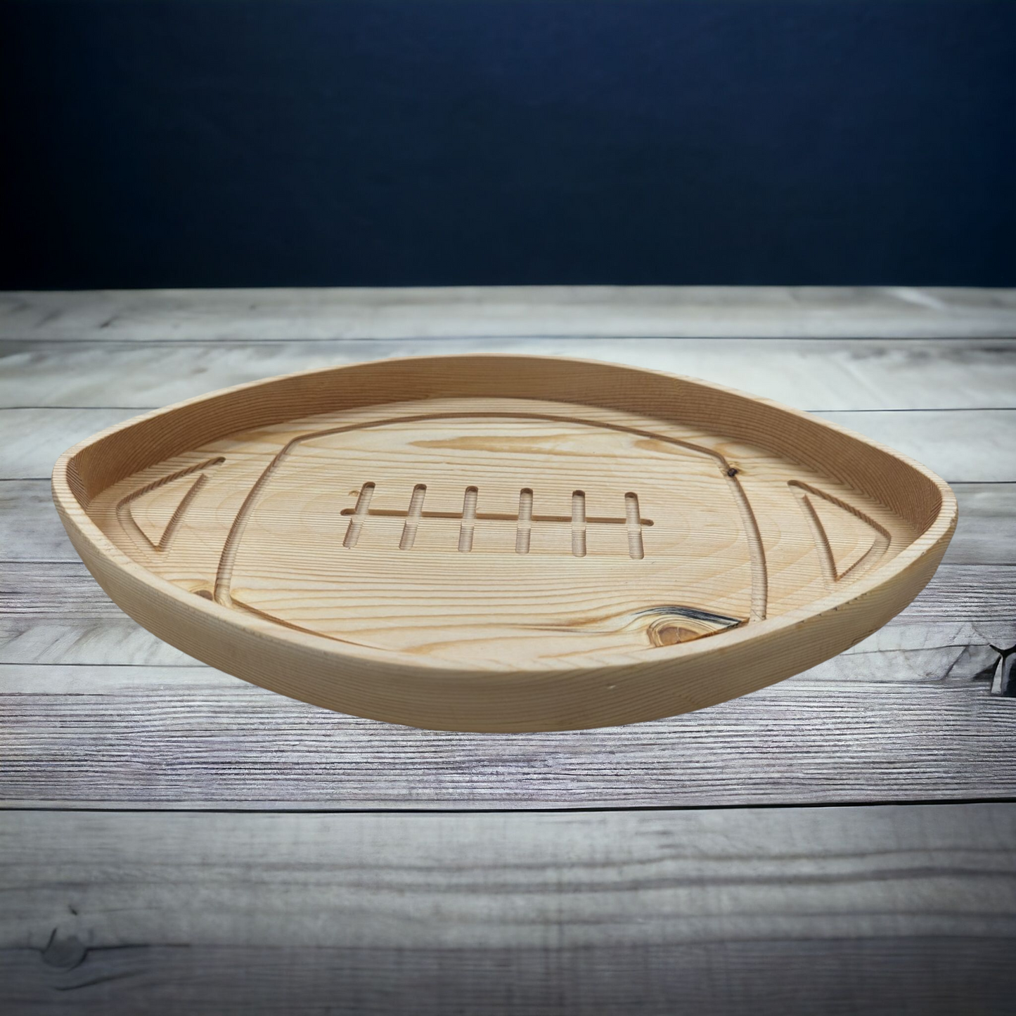 Football shaped chip tray