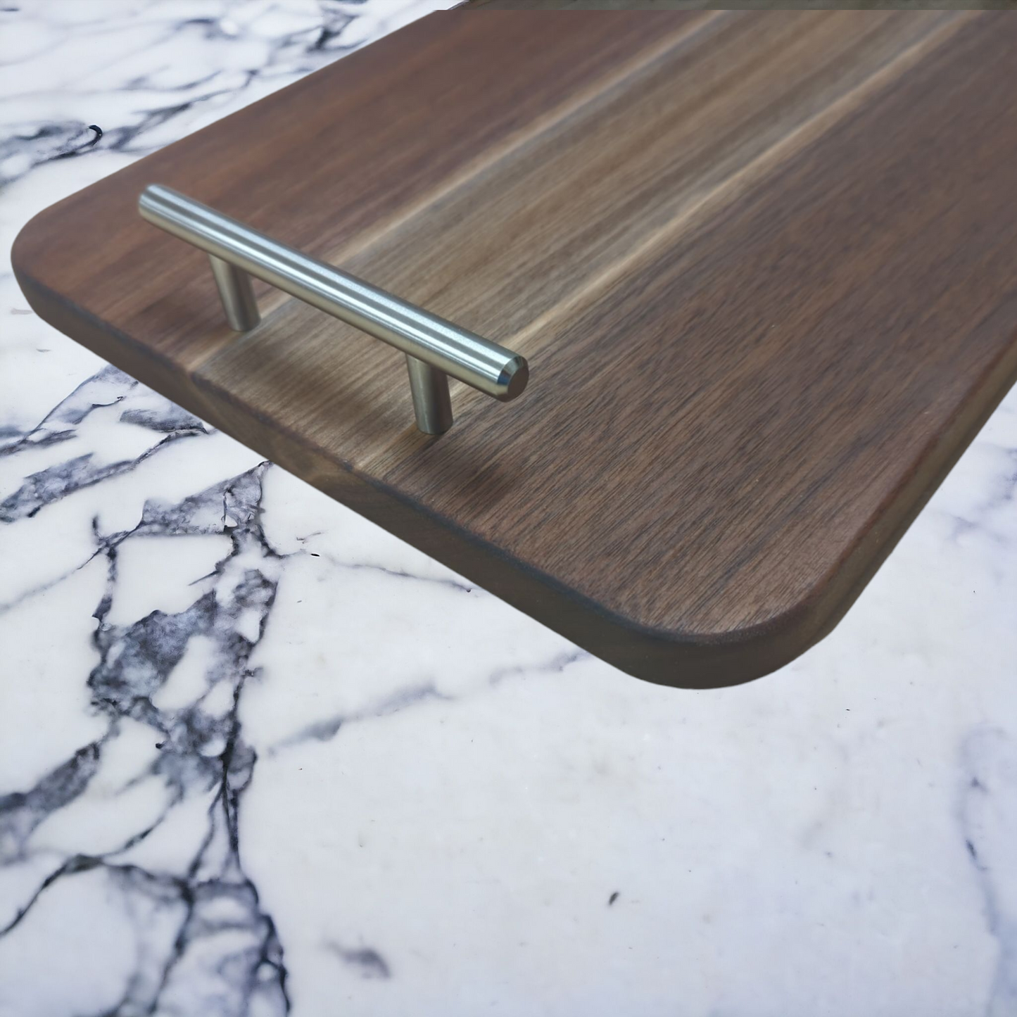 Handled Charcuterie Board-Brushed Nickle Handles