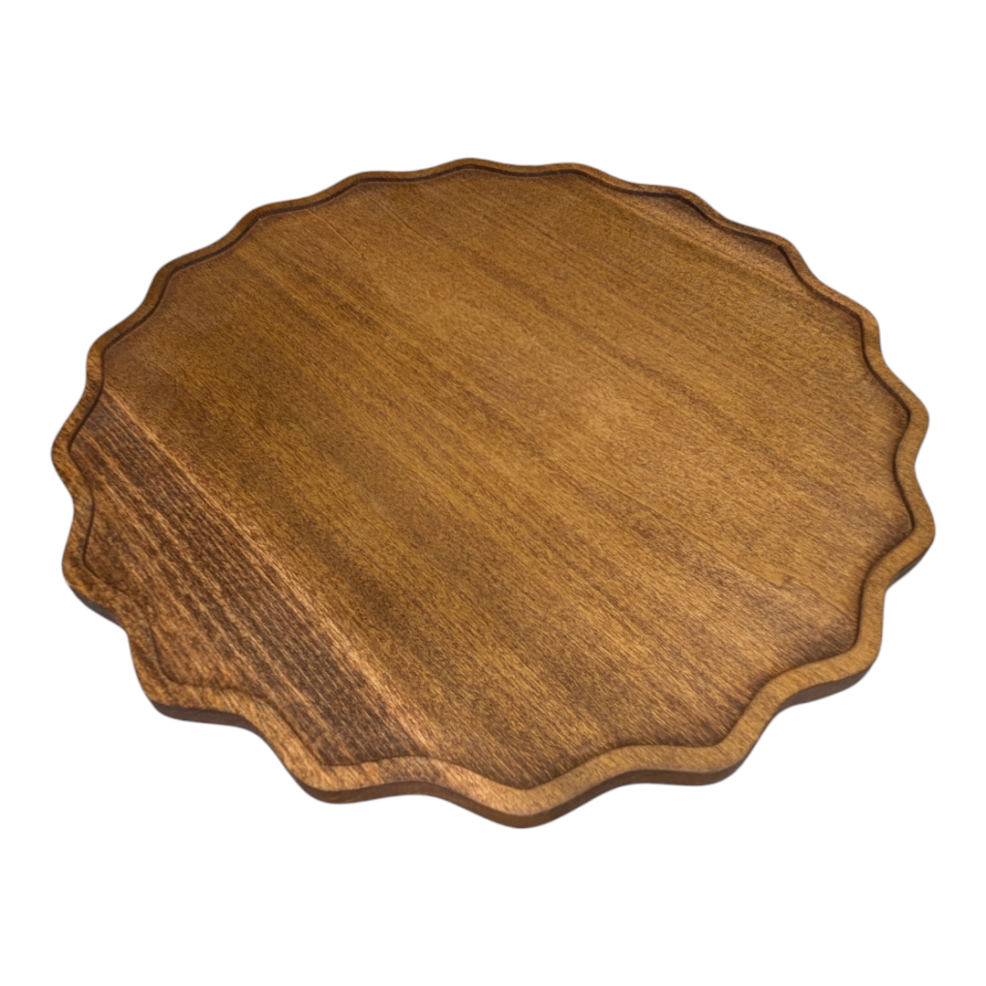 Lazy Suzan, 15in Diameter Round with Scalloped Edge
