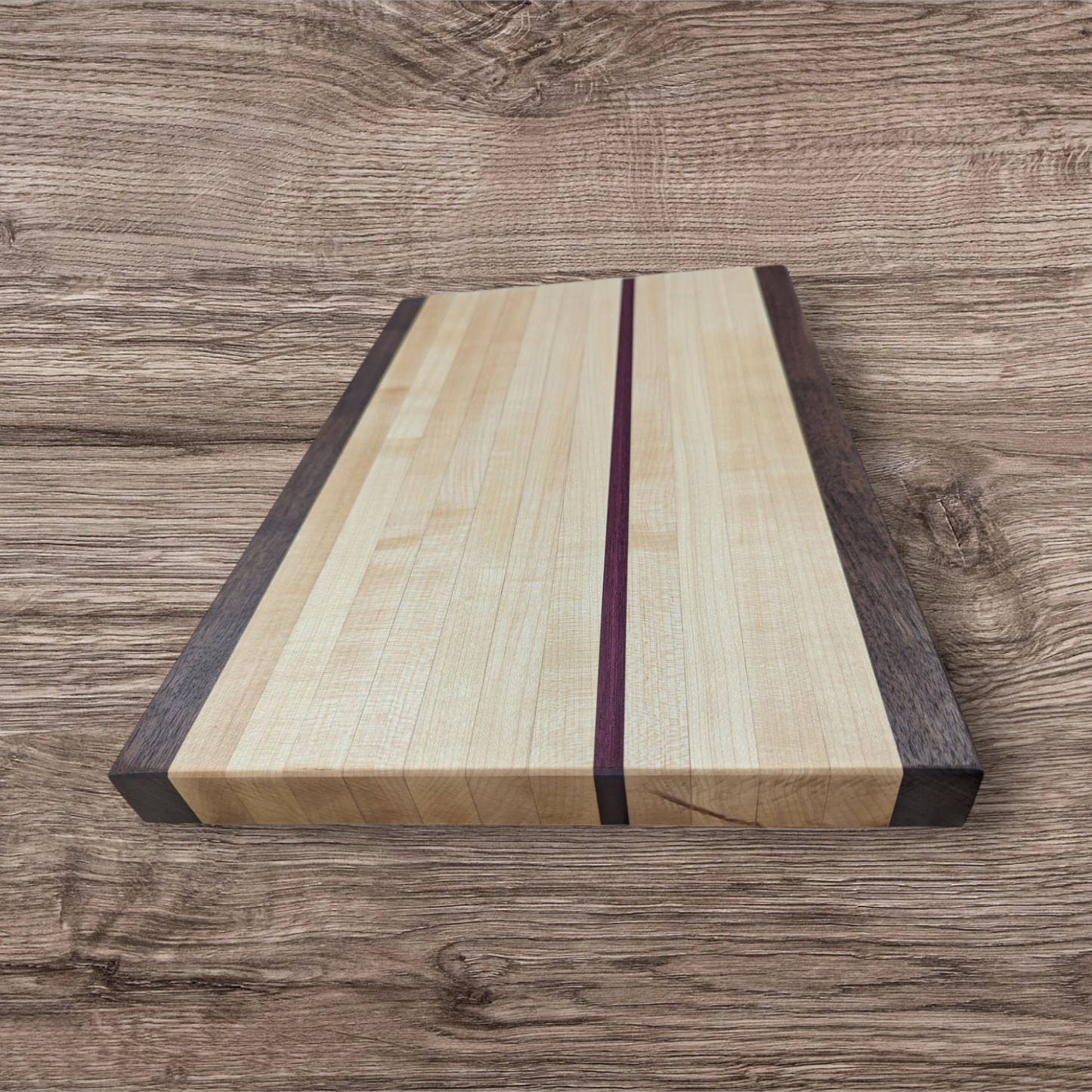 Maple Cutting Board w/ Walnut & Purple Heart Accents