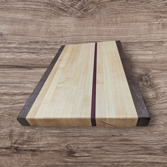 Maple Cutting Board w/ Walnut & Purple Heart Accents