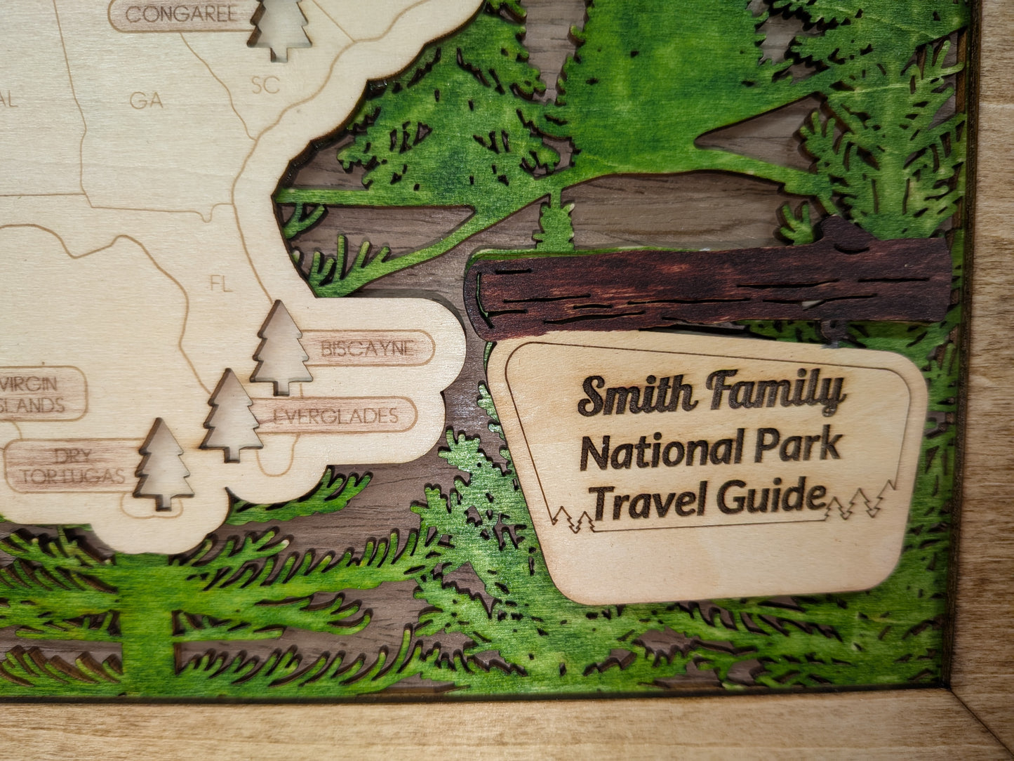 Personalized USA National Parks Travel Map With Pins, National Parks Wooden Map Tracker