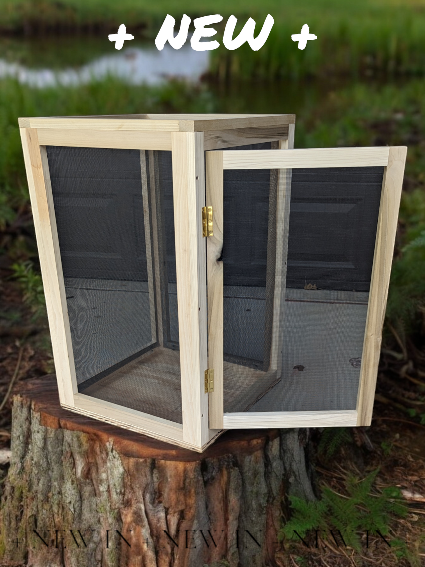 Monarch Butterfly Habitat Enclosure (wood frame approx. 16" x 16" x 22")