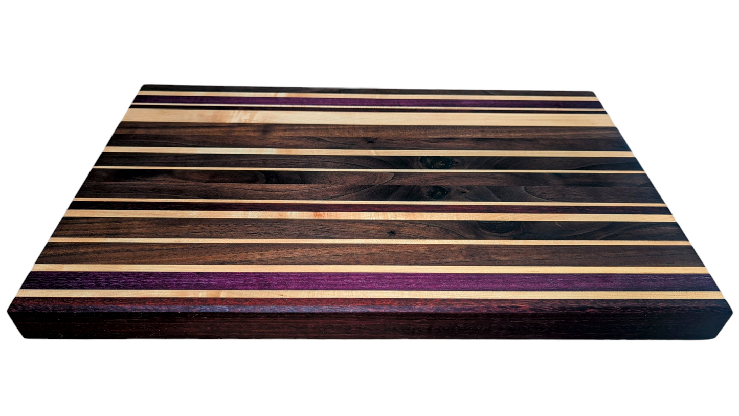 Handcrafted Hardwood Cutting Board-Walnut Striped