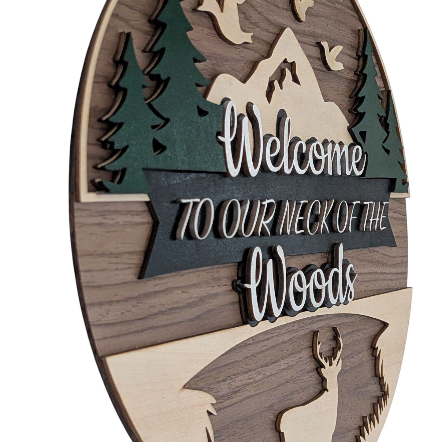 Round Door Hanger, Welcome to our neck of the woods