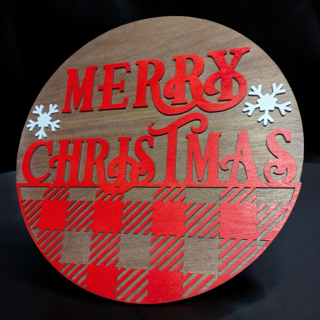 Round Door Hanger, Merry Christmas