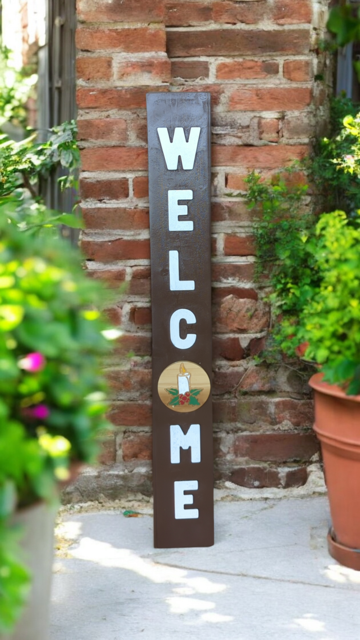 Welcome Sign Insert - Holly Candle