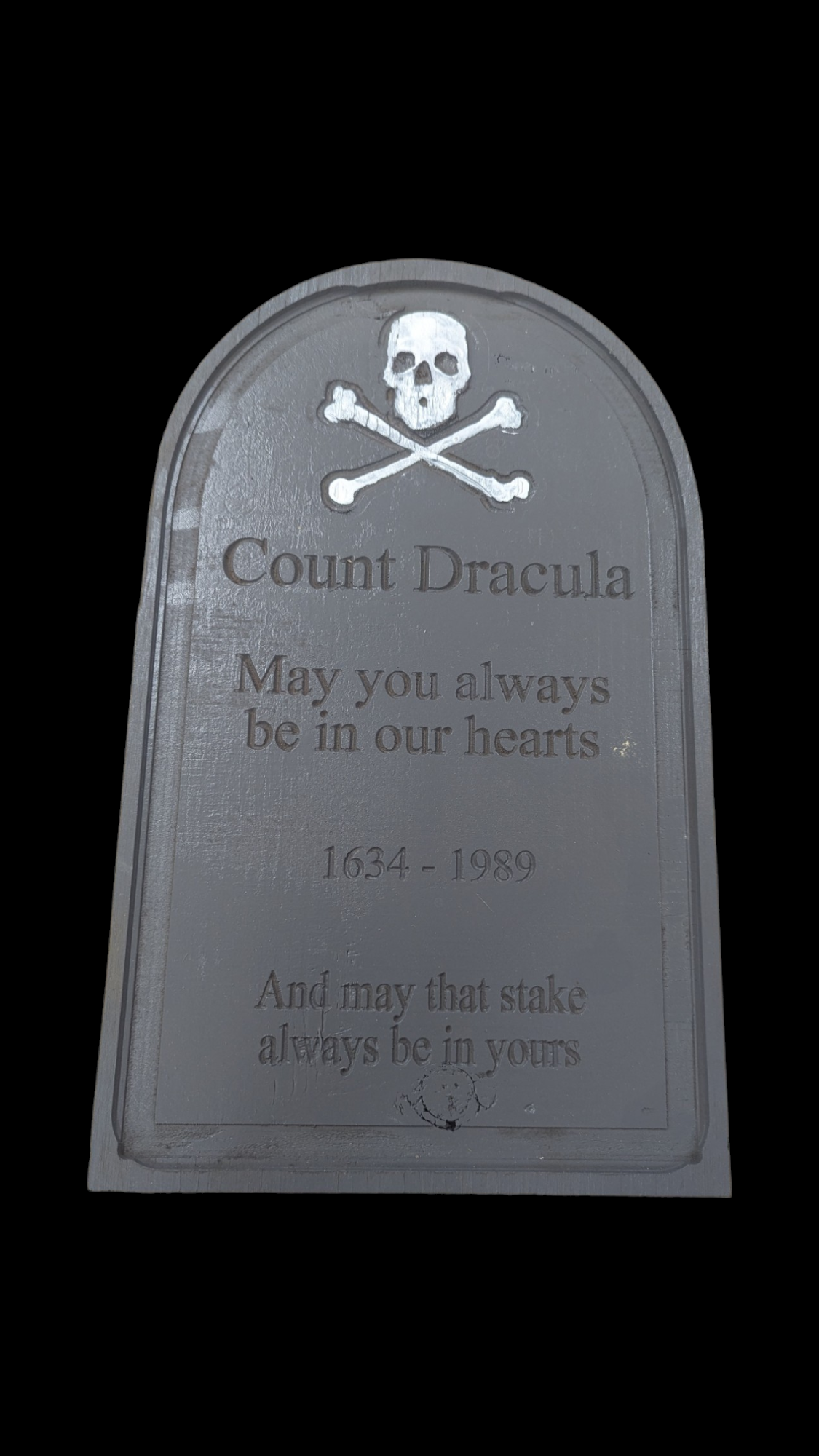 Wood tombstone yard sign