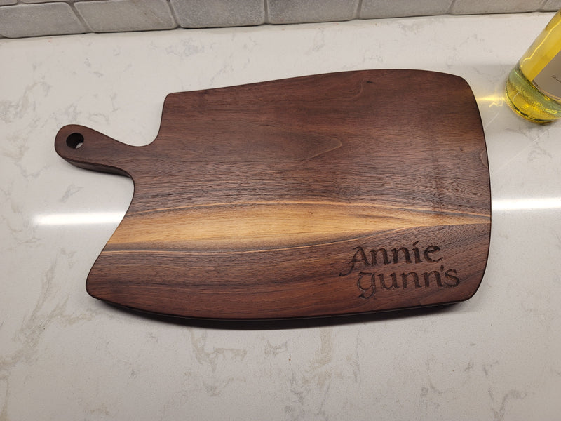 Custom made walnut corporate serving tray