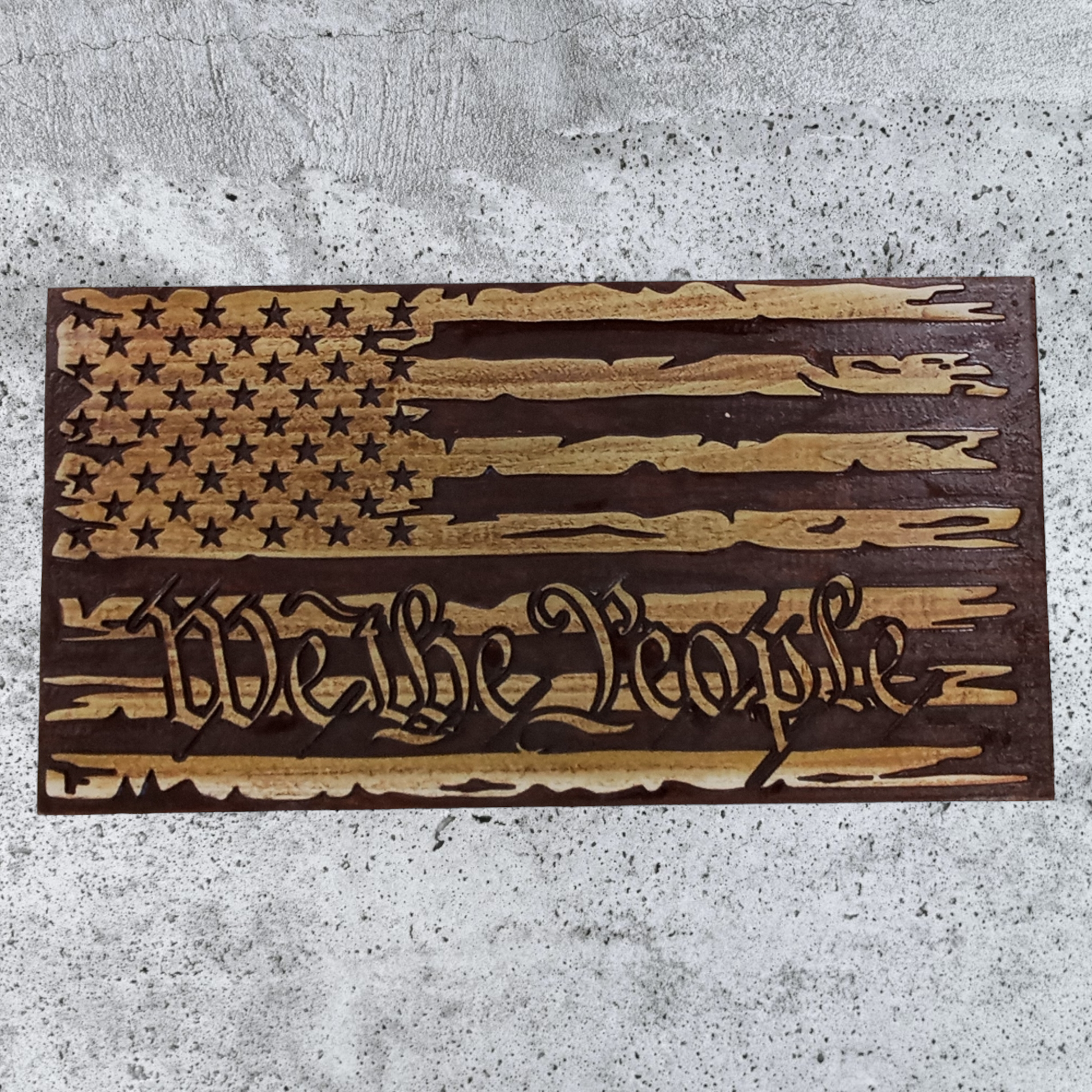 Rustic Wood American Flag, We the People, Patriotic Wall Art with We the People