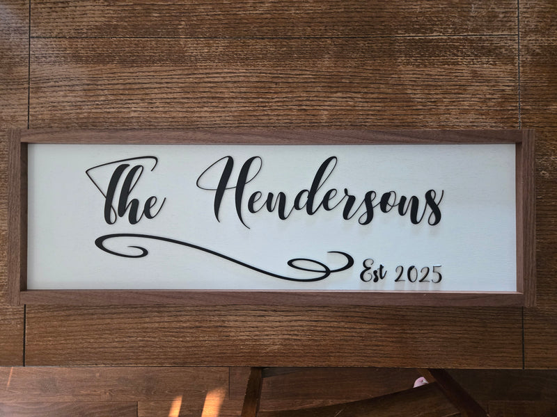 Customized family name sign with date