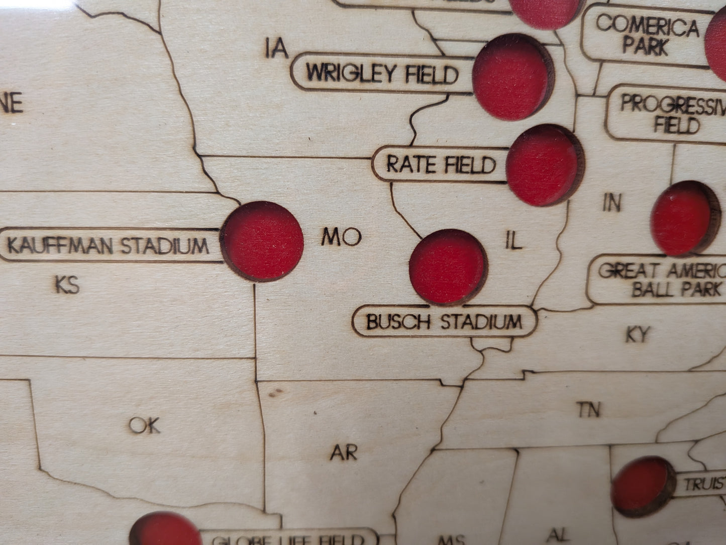 Customizable Baseball Stadium Park Travel Map Tracker with Inserts