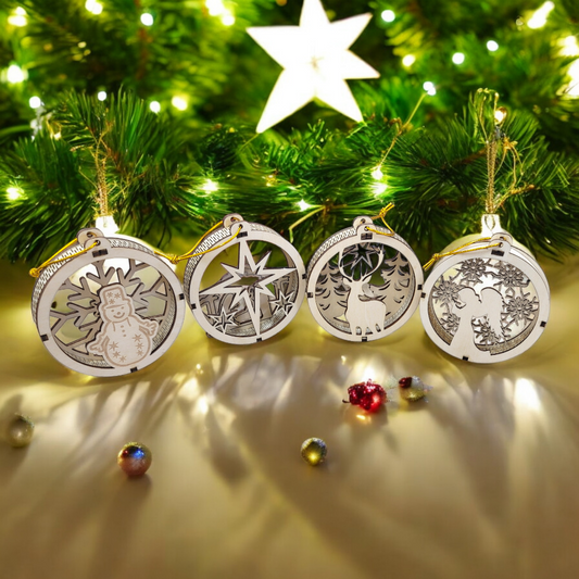 Christmas Ornaments Tree Decoration, 2 Layer 3D Ornaments