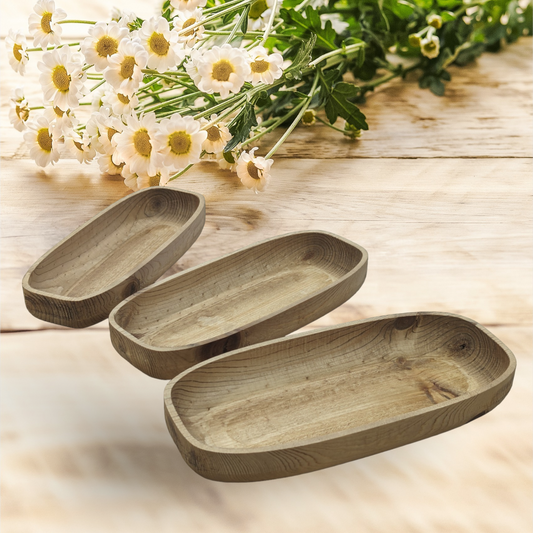 Handcrafted set of Wooden Nested Bowls - Ready to Party and easy to store