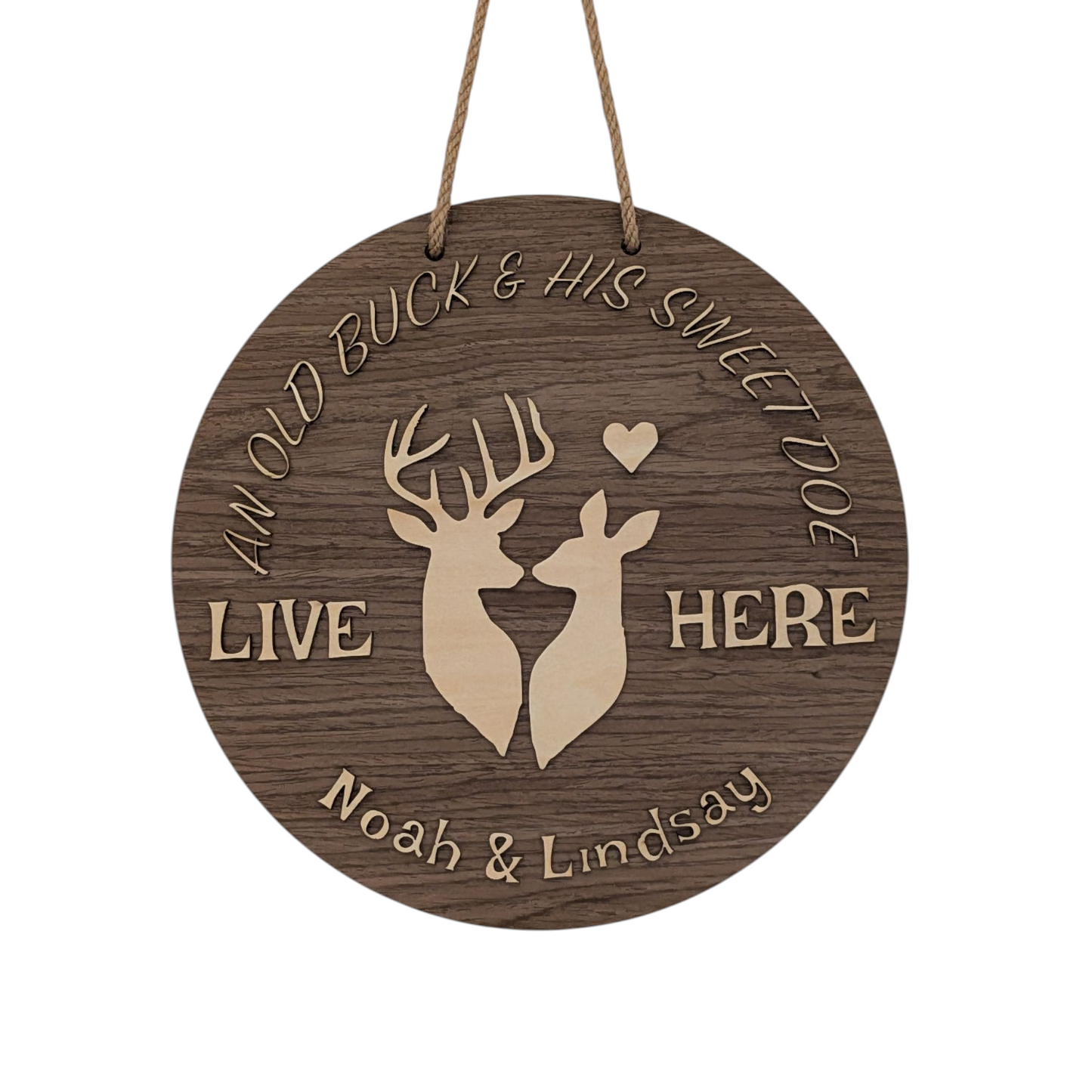 Round Door Hanger,  An Old Buck & His Sweet Doe