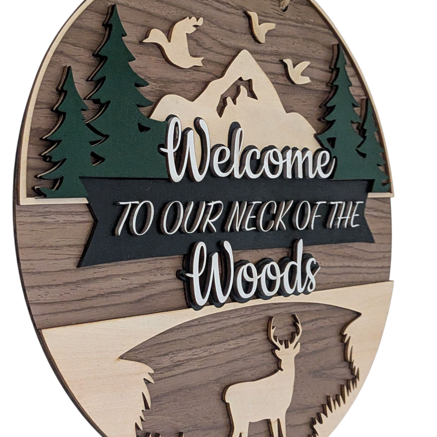 Round Door Hanger,  Welcome to our neck of the woods