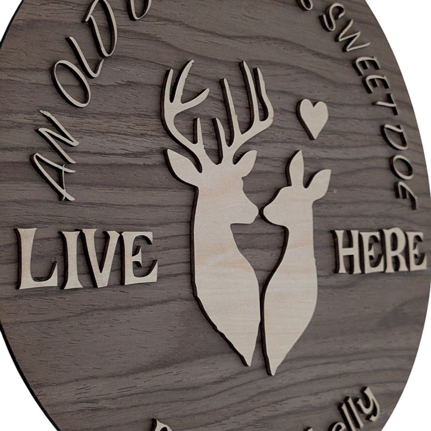 Round Door Hanger,  An Old Buck & His Sweet Doe