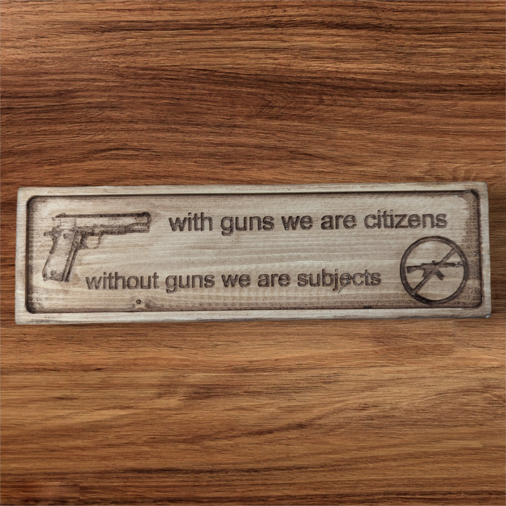Small Sign - Without Guns we are Subjects not Citizens
