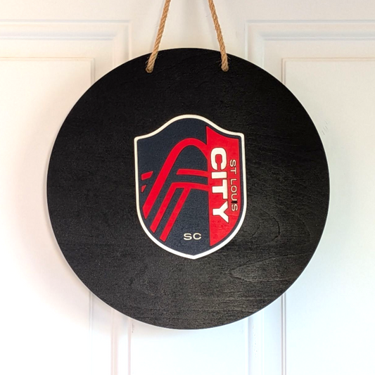 Round Door Hanger, St Louis City SC Soccer Welcome Sign