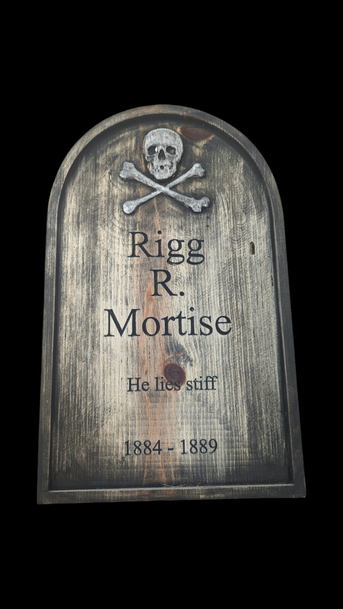 Wood tombstone yard sign