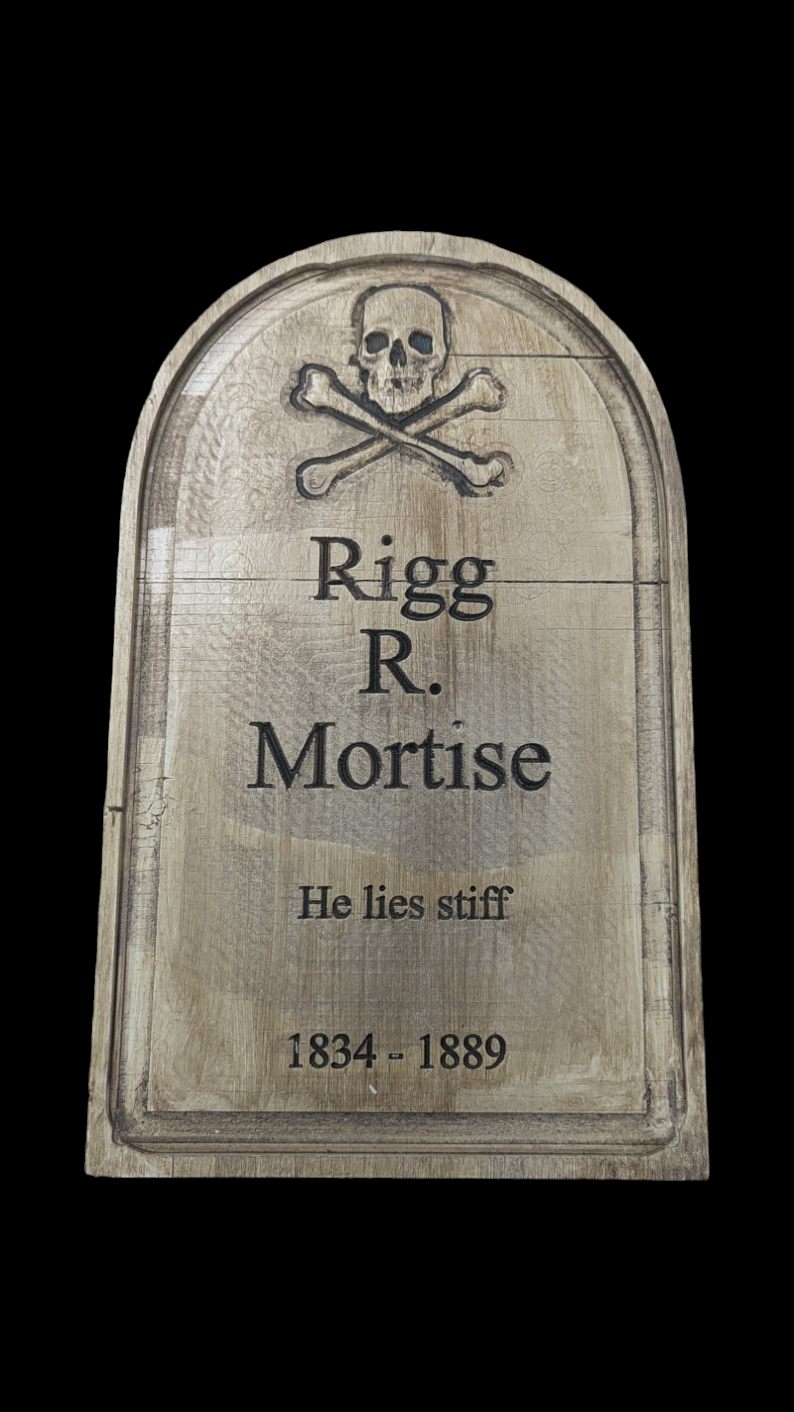 Wood tombstone yard sign