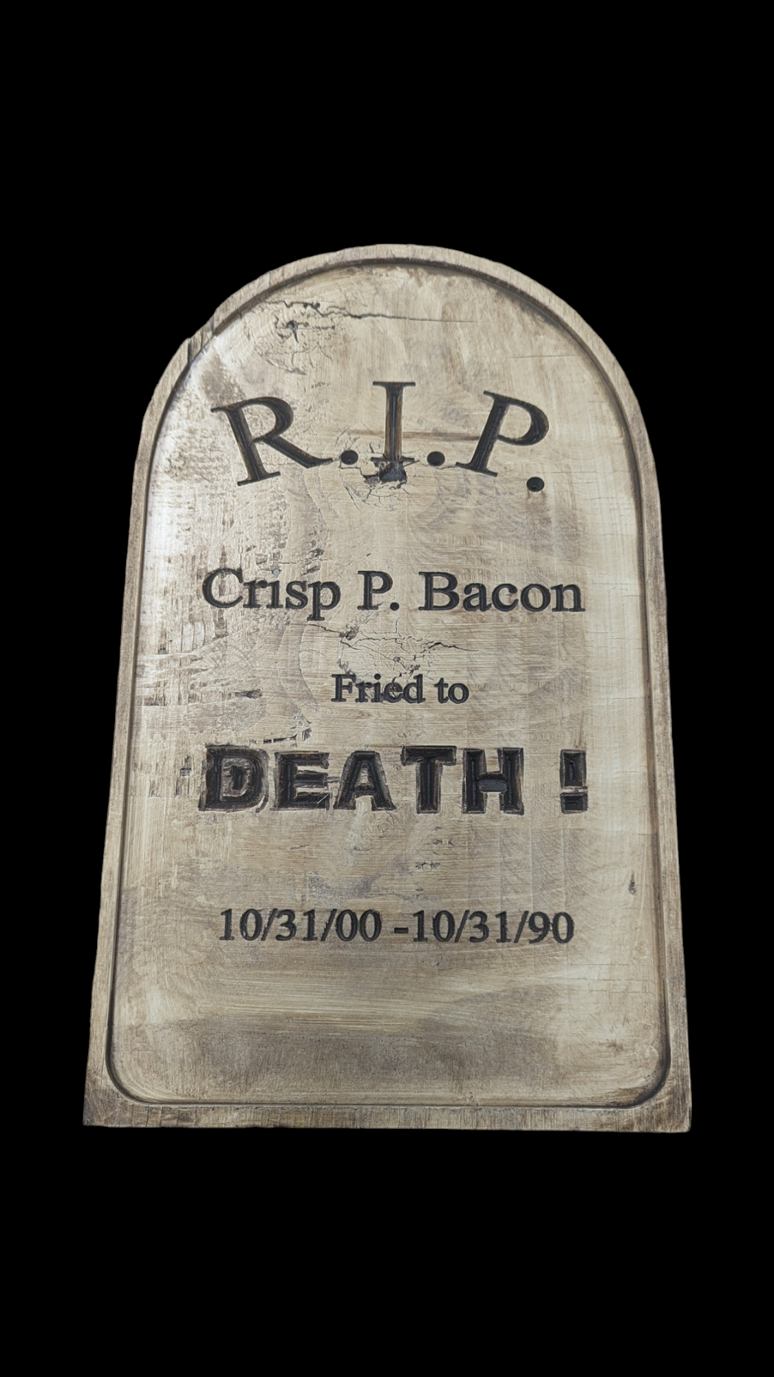 Wood tombstone yard sign