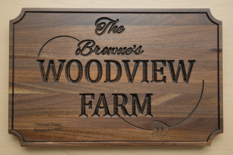 Enhanced Woodview Farm sign